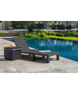 LETTINO PRENDISOLE "DAYTONA SUNLOUNGER" COLORE GRAFITE, 187,5X58X29 CM - KETER