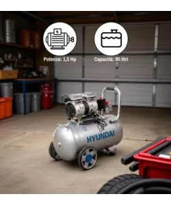 COMPRESSORE ARIA SILENZIATO HYUNDAI 50L 1,5HP - COD. 65703