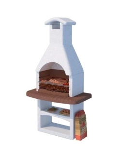 BARBECUE A CARBONELLA IN CEMENTO LINEA VZ "MADRID" 90X45X212 CM