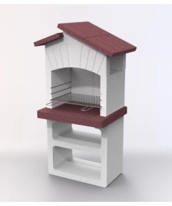BARBECUE A LEGNA O CARBONELLA IN CEMENTO LINEA VZ "BILBAO" 68X58X156 CM