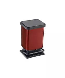 PATTUMIERA A PEDALE QUADRATO "PASO" COLORE ROSSO DA 20 LITRI
