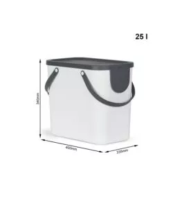 PATTUMIERA "ALBULA" COLORE BIANCO DA 25 LITRI
