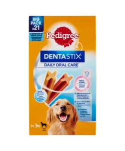 SNACK IGIENE ORALE PER CANI DI TAGLIA GRANDE PEDIGREE "DENTASTIX", 21 PEZZI