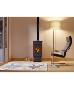 STUFA A LEGNA VULCANIA "TINA" ROSSO 5,6 KW