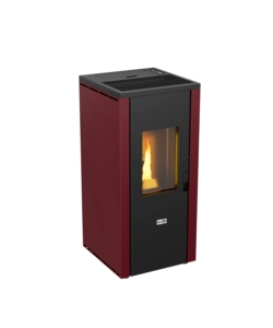STUFA A PELLET ERMETICA CANADIAN STOVE "DESIGN EVO" BORDEAUX 7 KW