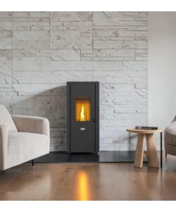 Stufa a pellet ermetica Canadian Stove  "Design Evo 7" nero 7 kW