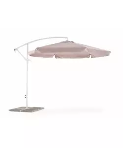 OMBRELLONE DA GIARDINO "LUNA" CON STRUTTURA IN FERRO BIANCO E TELO GRIGIO - 3X3X2 METRI