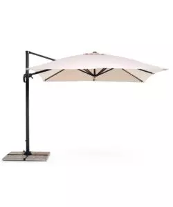 OMBRELLONE DA GIARDINO RETRATTILE "VERSO" CON STRUTTURA IN ALLUMINIO ANTRACITE E TELO ECRU - 3X4X2 METRI