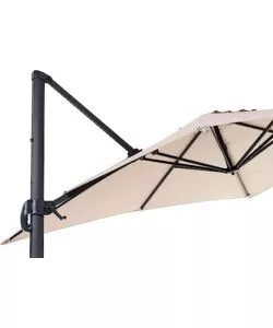 OMBRELLONE DA GIARDINO RETRATTILE "VERSO" CON STRUTTURA IN ALLUMINIO ANTRACITE E TELO ECRU - 3X4X2 METRI