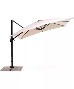 OMBRELLONE DA GIARDINO RETRATTILE "VERSO" CON STRUTTURA IN ALLUMINIO ANTRACITE E TELO ECRU - 3X4X2 METRI