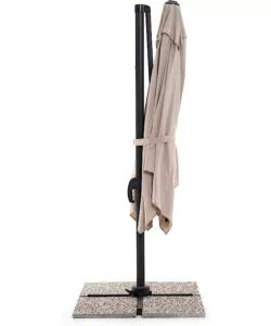 OMBRELLONE DA GIARDINO RETRATTILE "EXTENSO" CON STRUTTURA IN ALLUMINIO ANTRACITE E TELO ECRU - 2,7X2,7X2 METRI