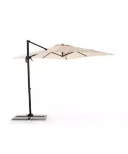 OMBRELLONE DA GIARDINO RETRATTILE "EXTENSO" CON STRUTTURA IN ALLUMINIO ANTRACITE E TELO ECRU - 2,7X2,7X2 METRI