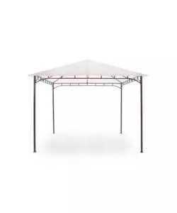 GAZEBO DA ESTERNO "RODI" IN FERRO E POLIESTERE COLORE SABBIA, 300X200X255 CM