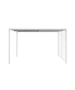 GAZEBO PERGOLA DA ESTERNO "BORA" IN FERRO BIANCA, 3X3,6 METRI