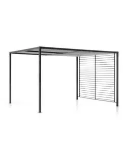 GAZEBO PERGOLA DA ESTERNO "BORA" IN FERRO ANTRACITE, 3X3,6 METRI