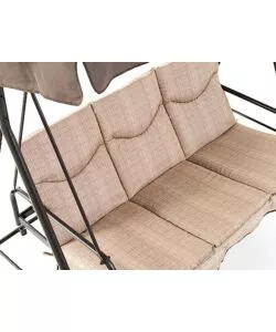 DONDOLO DA GIARDINO 3 POSTI "GRAN MADAGASCAR" CON FUNZIONE LETTO, COLORE MARRONE - 182x120x160 CM