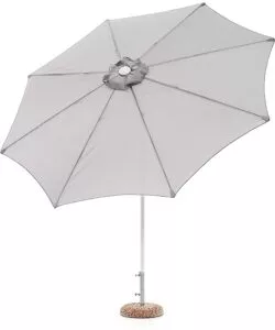 OMBRELLONE DA GIARDINO "PALM BEACH" CON STRUTTURA IN ALLUMINIO E TELO GRIGIO - 3X2,30 METRI