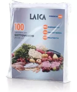 SACCHI PER SOTTOVUOTO LAICA CONFEZIONE DA 100 PEZZI, 20X28 CM