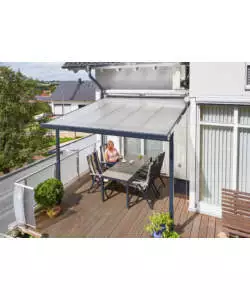 PERGOLA DA ESTERNO IN ALLUMINIO COLORE ANTRACITE CON COPERTURA IN POLICARBONATO, 3X3 METRI