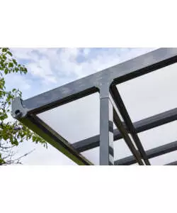 PERGOLA DA ESTERNO IN ALLUMINIO COLORE ANTRACITE CON COPERTURA IN POLICARBONATO, 3X3 METRI