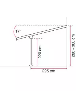 PERGOLA DA ESTERNO IN ALLUMINIO COLORE ANTRACITE CON COPERTURA IN POLICARBONATO, 3X3 METRI