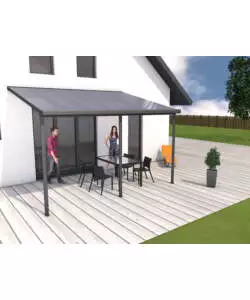 PERGOLA DA ESTERNO IN ALLUMINIO ANTRACITE CON COPERTURA IN POLICARBONATO 4X3 M