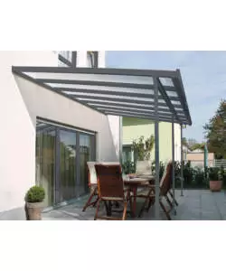 PERGOLA DA ESTERNO IN ALLUMINIO ANTRACITE CON COPERTURA IN POLICARBONATO 4X3 M