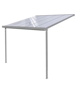 PERGOLA DA ESTERNO "PATIO" IN ALLUMINIO ANTRACITE E POLICARBONATO TRASPARENTE, 3x4 METRI