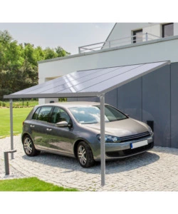 PERGOLA DA ESTERNO "PATIO" IN ALLUMINIO ANTRACITE E POLICARBONATO OPALE, 3X4 METRI