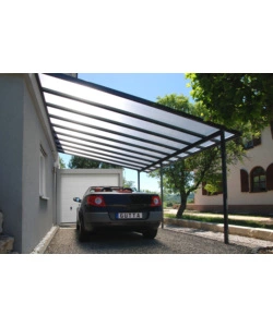 PERGOLA DA ESTERNO "PATIO" IN ALLUMINIO ANTRACITE E POLICARBONATO OPALE, 5X4 METRI