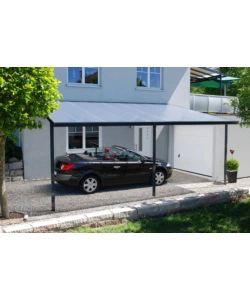 PERGOLA DA ESTERNO "PATIO" IN ALLUMINIO ANTRACITE E POLICARBONATO OPALE, 5X4 METRI