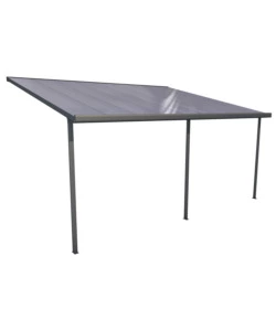 PERGOLA DA ESTERNO "PATIO" IN ALLUMINIO ANTRACITE E POLICARBONATO OPALE, 5X4 METRI