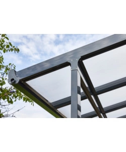 PERGOLA DA ESTERNO "PATIO" IN ALLUMINIO ANTRACITE E POLICARBONATO OPALE, 5X4 METRI