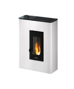 STUFA A PELLET SLIM ERMETICA FREEPOINT "ATRIUM" BIANCO 5,2 KW