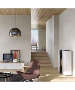 STUFA A PELLET SLIM ERMETICA FREEPOINT "ROXY" BIANCO 7 KW