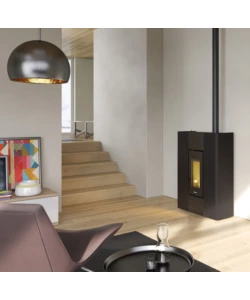 STUFA A PELLET SLIM ERMETICA FREEPOINT "ROXY" ANTRACITE 7 KW