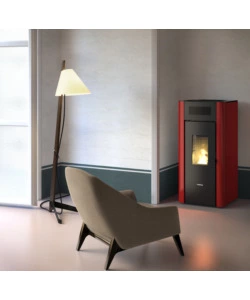 STUFA A PELLET ERMETICA FREEPOINT "AMARANTO" BORDEAUX 8,5 KW