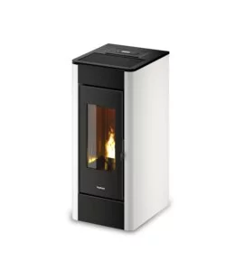 STUFA A PELLET CANALIZZATA ERMETICA FREEPOINT "INDACO" BIANCO 10,5 KW