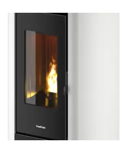 STUFA A PELLET CANALIZZATA ERMETICA FREEPOINT "INDACO" BIANCO 10,5 KW