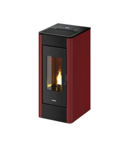 STUFA A PELLET CANALIZZATA ERMETICA FREEPOINT "INDACO" BORDEAUX 10,5 KW