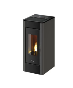 STUFA A PELLET CANALIZZATA ERMETICA FREEPOINT "INDACO" ANTRACITE 10,5 KW