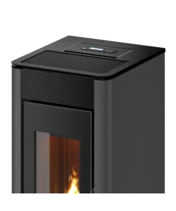 STUFA A PELLET CANALIZZATA ERMETICA FREEPOINT "INDACO" ANTRACITE 10,5 KW