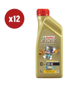 12 PEZZI OLIO CASTROL EDGE TD 5W-40 Q3 TITANIUM 1L
