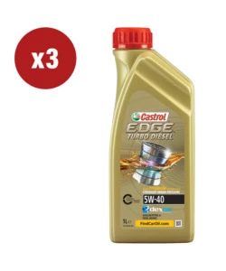 3 PEZZI OLIO CASTROL EDGE TD 5W-40 Q3 TITANIUM 1L