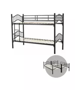 LETTO A CASTELLO BELLAHOME "BERNA"  SCOMPONIBILE IN 2 LETTI SINGOLI IN FERRO NERO 203X83X145,5 CM