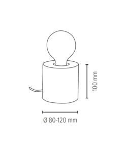 LUMETTO "TRABO" CON BASE IN PINO H10 CM, E27