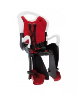 SEGGIOLINO BICI POSTERIORE BELLELLI "TIGER" BIANCO E ROSSO, PORTATA MASSIMA 22 KG
