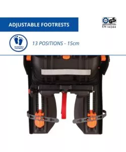 SEGGIOLINO POSTERIORE PER BICLETTA BELLELLI "TIGER CLAMP" GREY/ORANGE, PORTATA MASSIMA 22 KG