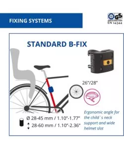SEGGIOLINO POSTERIORE PER BICICLETTA BELLELLI "MR FOX" LUXE RED, PORTATA MASSIMA 15 KG