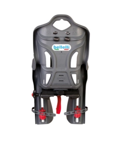 SEGGIOLINO PER BICI POSTERIORE BELLELLI "B-ONE" ATTACCO AL PORTAPACCHI GRIGIO SCURO, PORTATA MASSIMA 22 KG